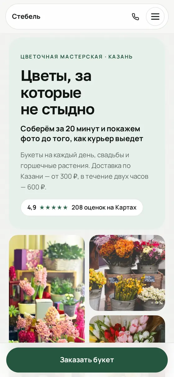 Стебель — первый экран